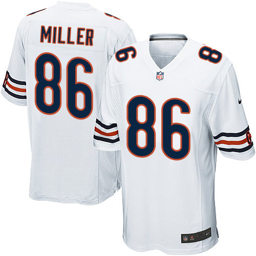 Men's Game Zach Miller Nike Jersey White Road - #86 NFL Chicago Bears